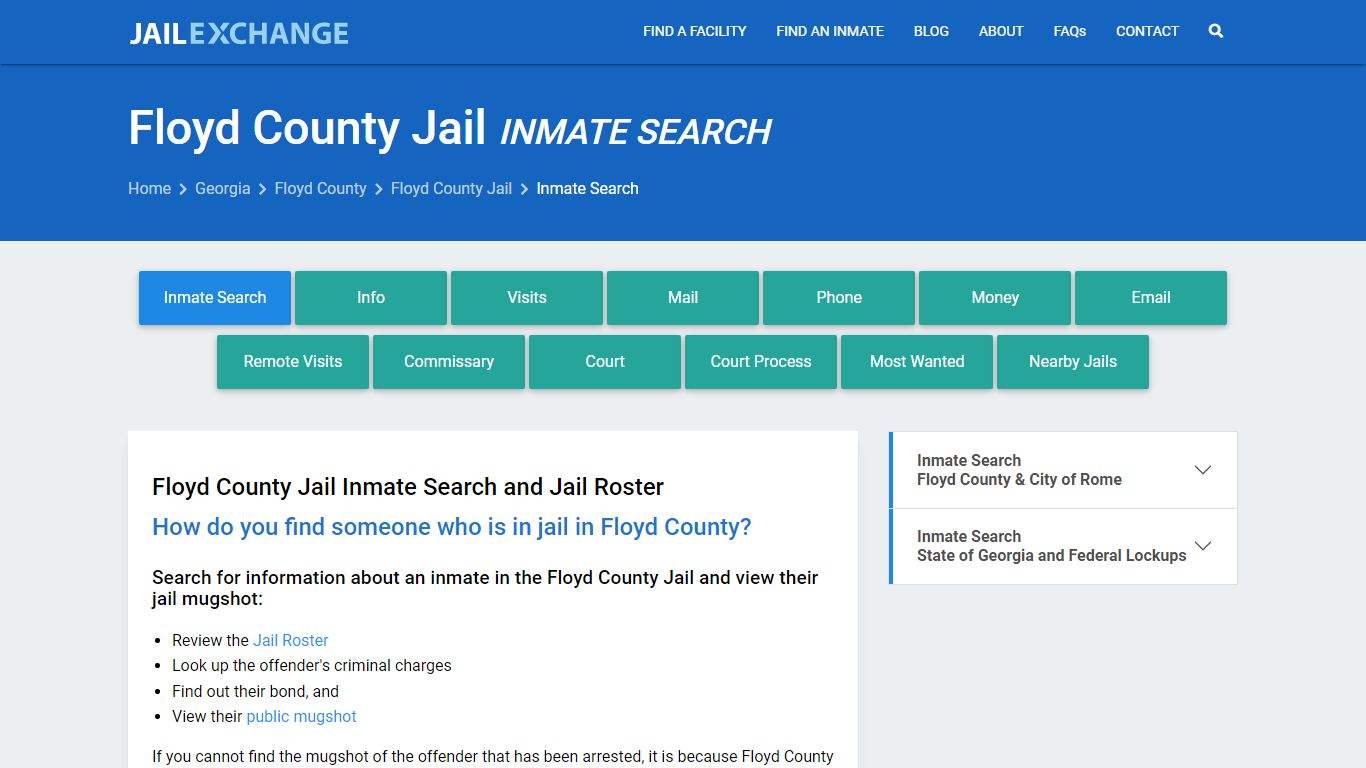 Inmate Search: Roster & Mugshots - Floyd County Jail, GA