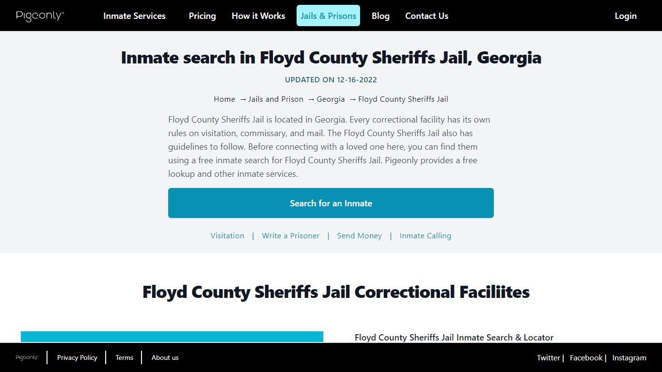 Inmate Search Floyd County Sheriffs Jail, Georgia | Pigeonly